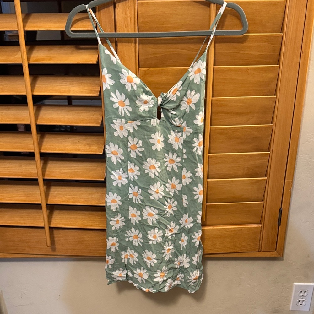 Full Tilt Green Floral Mini Dress